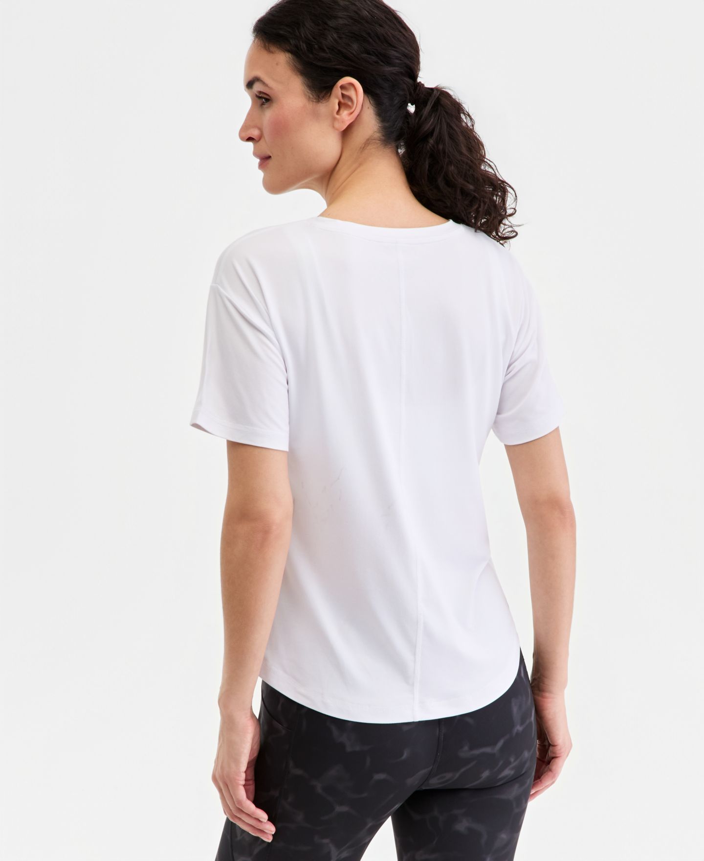 Женская футболка ID Ideology V-Neck Short-Sleeve Performance, цвет: Яркий белый — фото 2