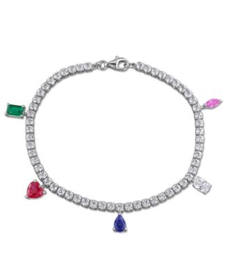 Multi Created Gemstone (9-7/8 ct. t.w.) Bracelet in Sterling Silver