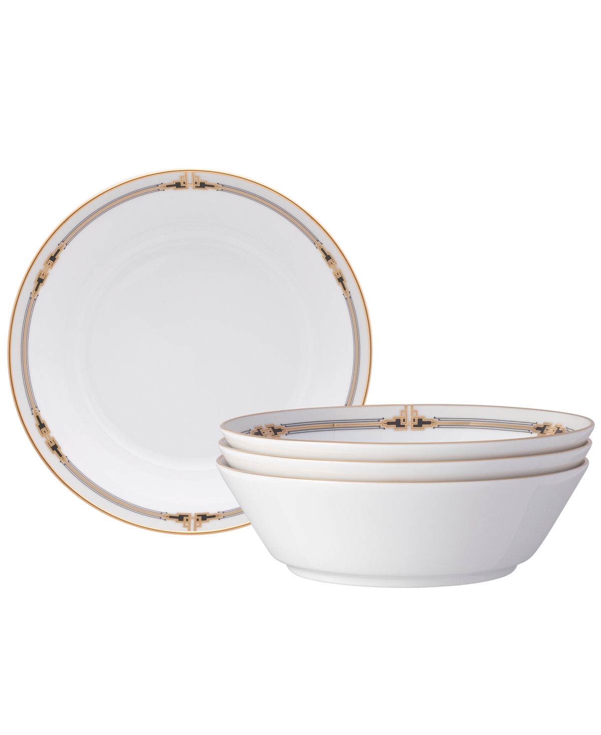 Noritake Empire Gold-Tone Soup Bowls, Set of 4