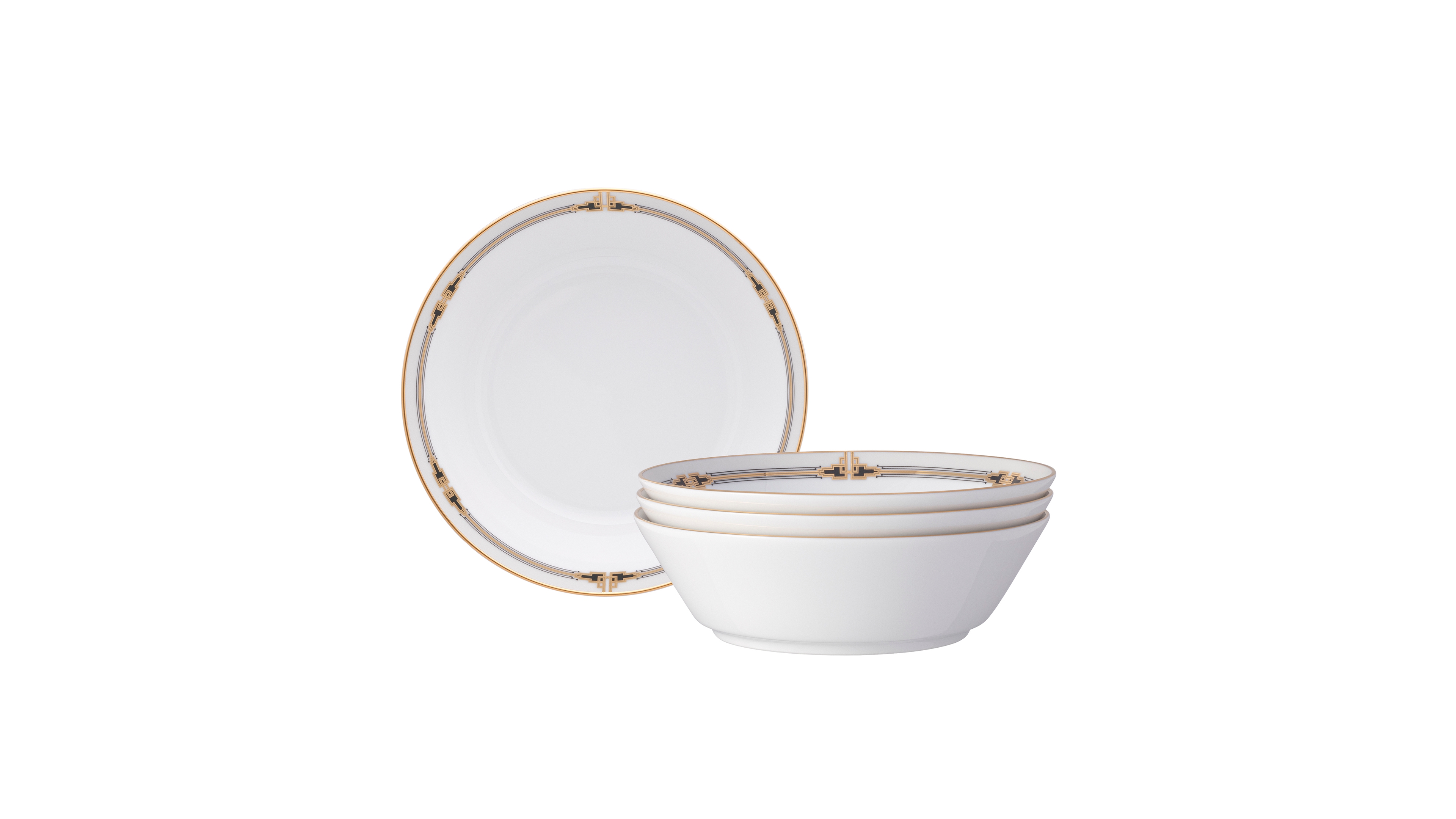 Noritake Empire Gold-Tone Soup Bowls, Set of 4