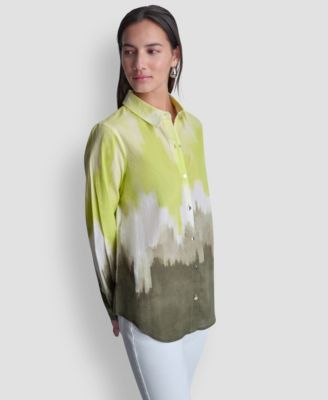 Women's Voile Ombre Long-Sleeve Shirt