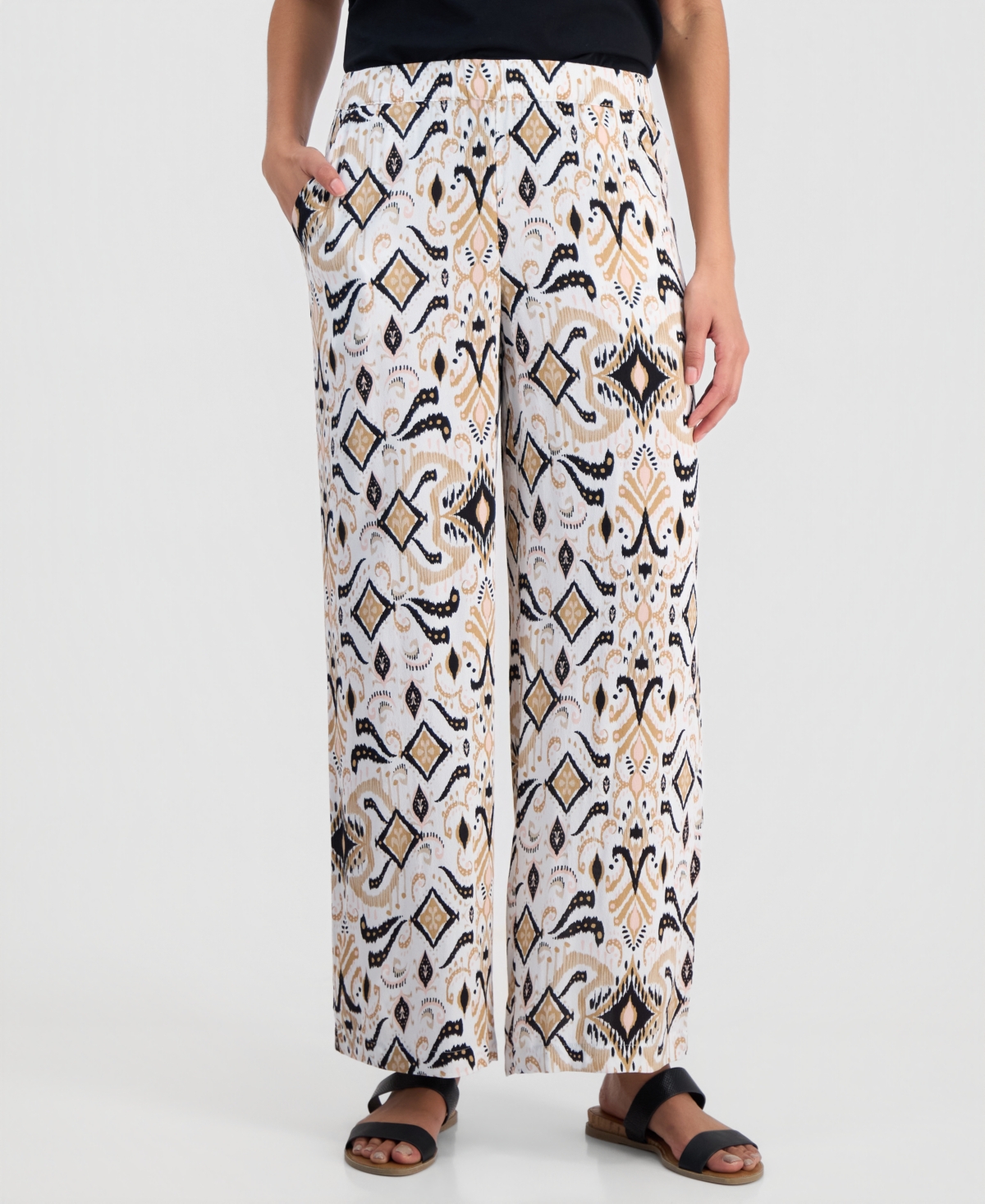 Jm Collection Women's Printed Wide-Leg Pull-On Pants, Macy's Exclusive
