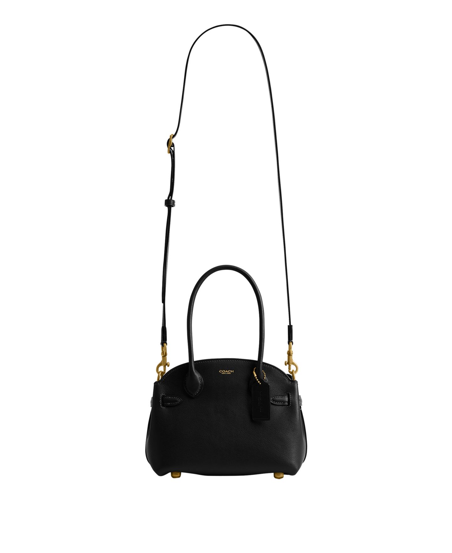 Женская сумка COACH Soft Empire Small Leather Satchel 21, цвет: Латунный / Чёрный — фото 9
