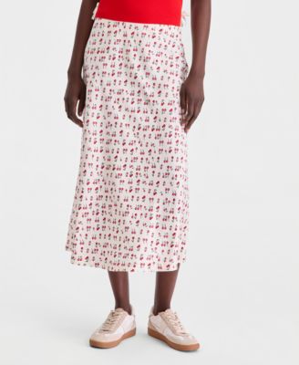 Women's Printed Midi Slip Skirt