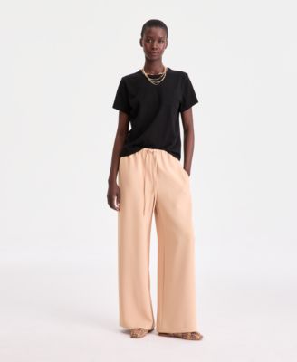 Women's High-Rise Pull On Crepe Wide-Leg Pants, Macy's Exclusive ' 
