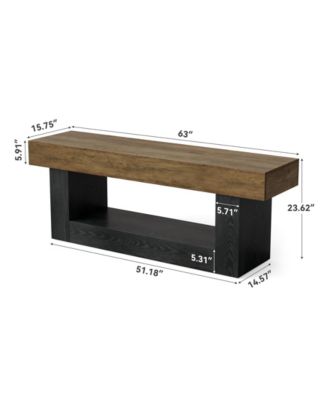 TV Stand  for TVs Up to 70 Inches, 63 Inches Media TV Console, Entertainment Center with U-Shaped Pedestal & Open Storage Shelf