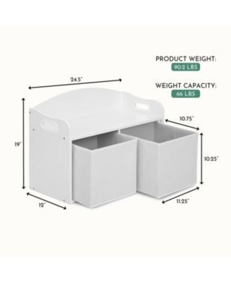 Playthings Storage Bench - Kids' Storage Bench with Top Seat & Hidden Storage