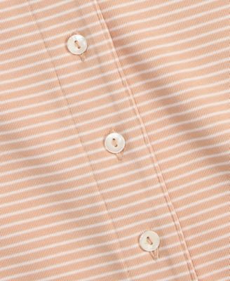 Women's Thin Stripe Rib Button-Up Tank Top