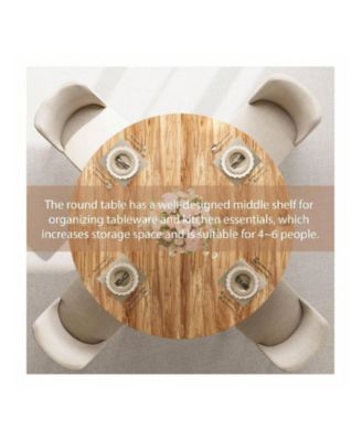 Kitchen Round Farmhouse Dining Table For 4 To 6 People Rustic Wood Kitchen Table for Dining Room