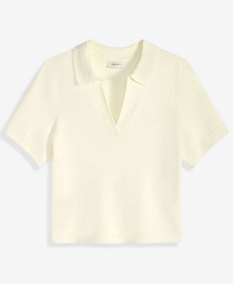 Women's Crochet Collar Short-Sleeve Sweater