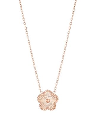 Tarnish Resistant Rose Gold 5-Leaf Clover Pendant Necklace