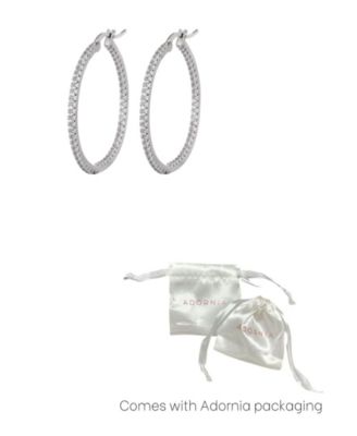 Silver CZ Infinity Hoop Earrings