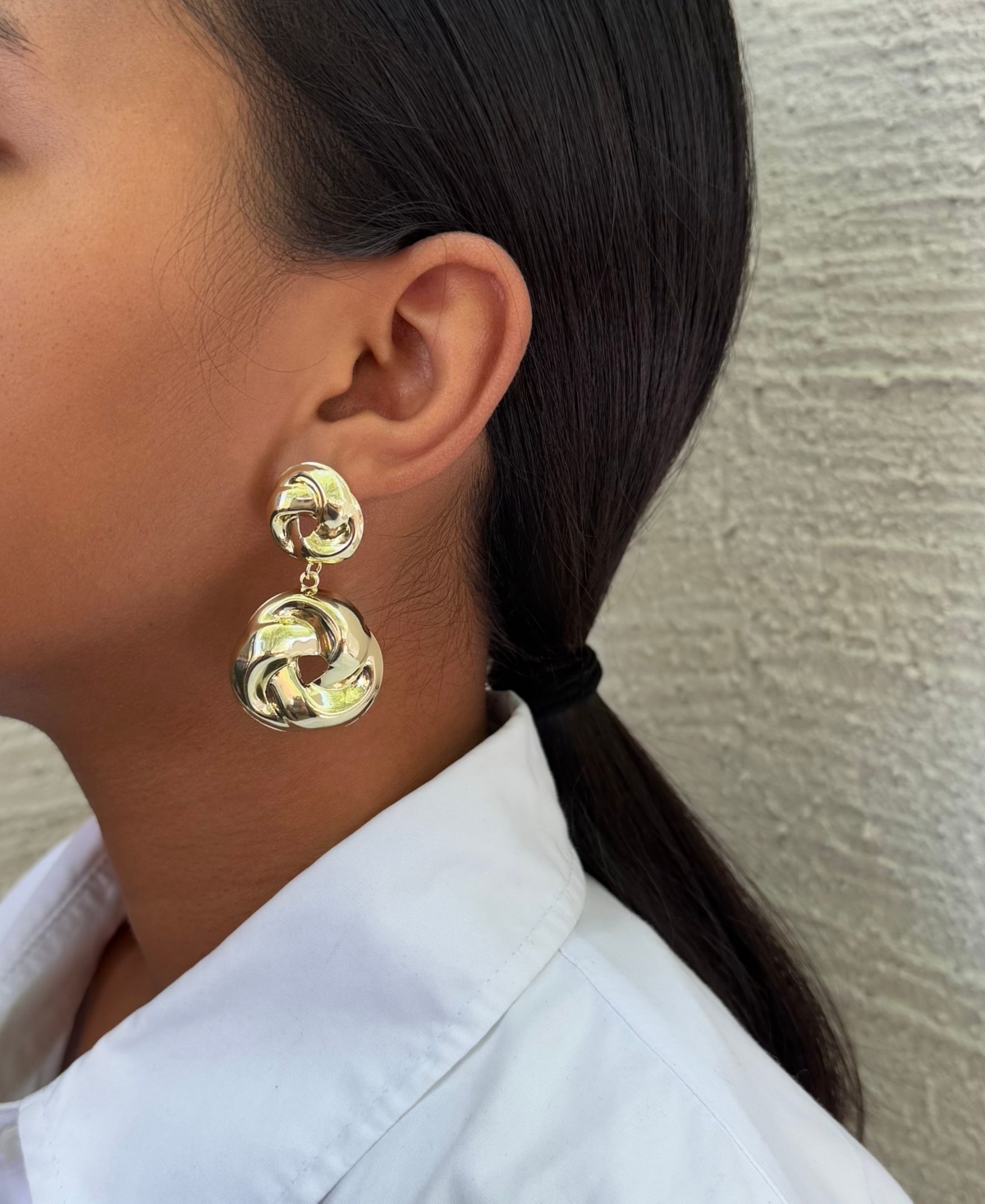 Adornia Gold Double Knot Drop Earrings