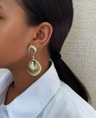 Gold Deco Inspired Drop Earrings