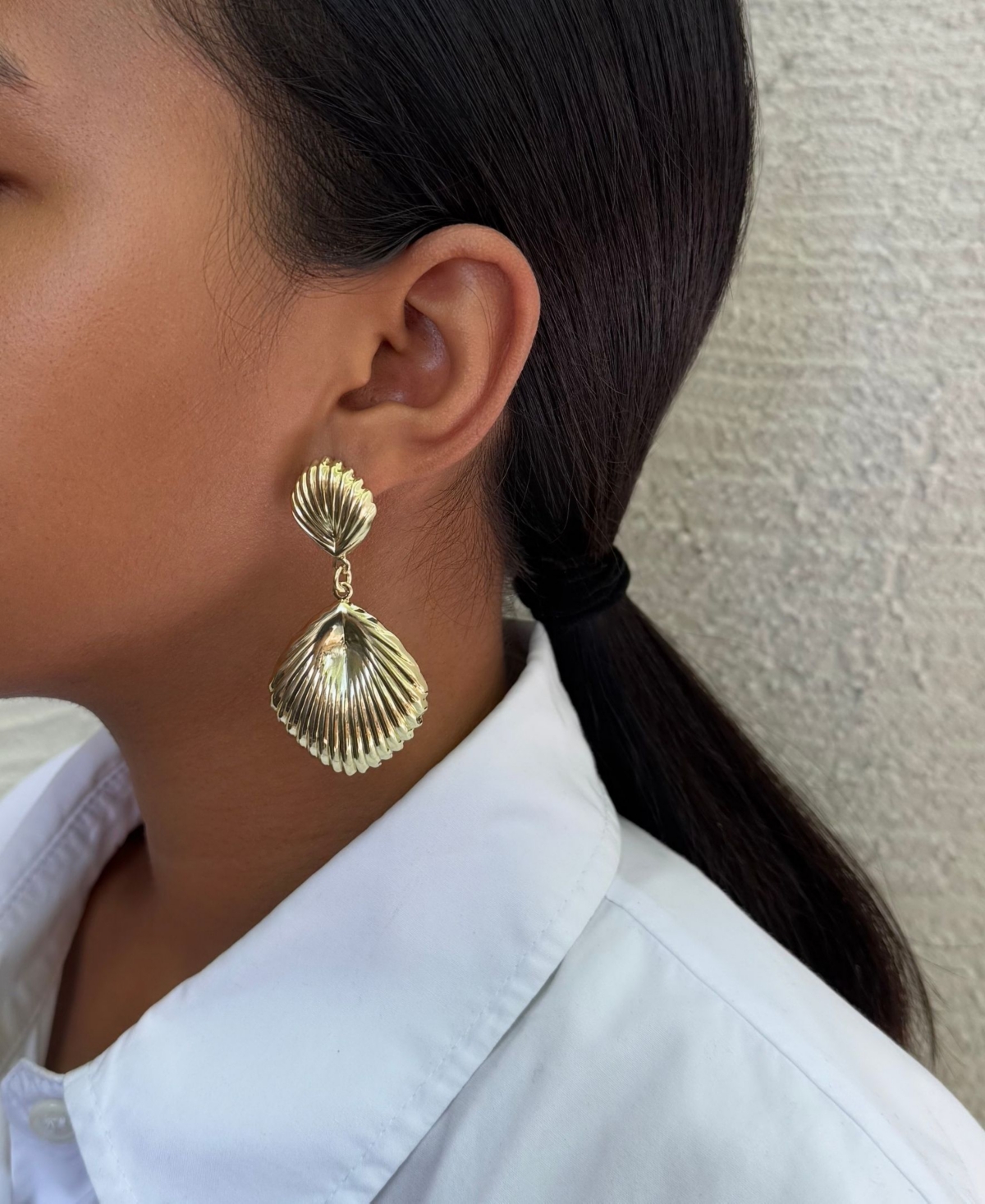 Adornia Gold Deco Inspired Drop Earrings