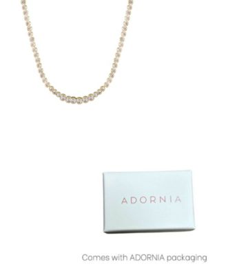 Gold Crystal Bezeled Tennis Necklace