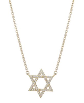 Gold CZ Star of David Necklace