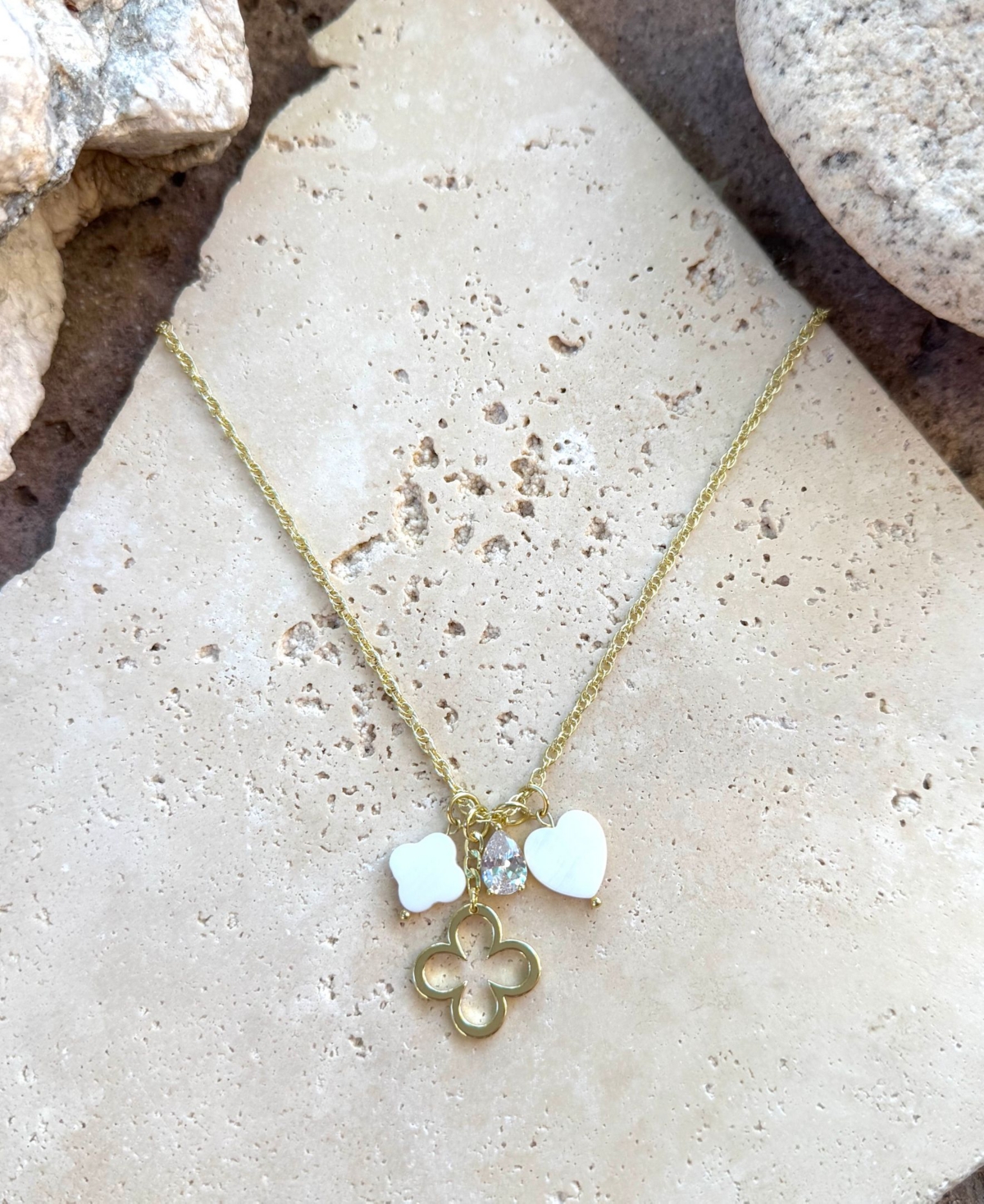 Adornia Gold Clover Charm Necklace