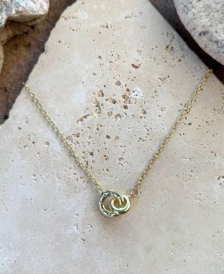 Tarnish Resistant Gold CZ Locking Rings Necklace