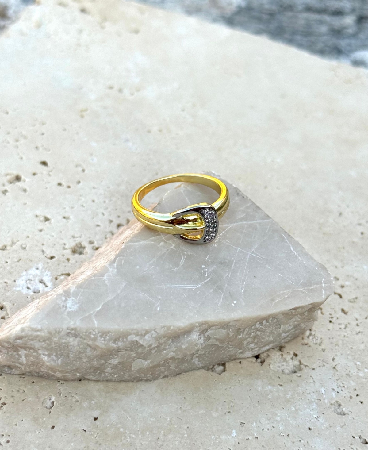 Adornia Gold Buckle Band Ring