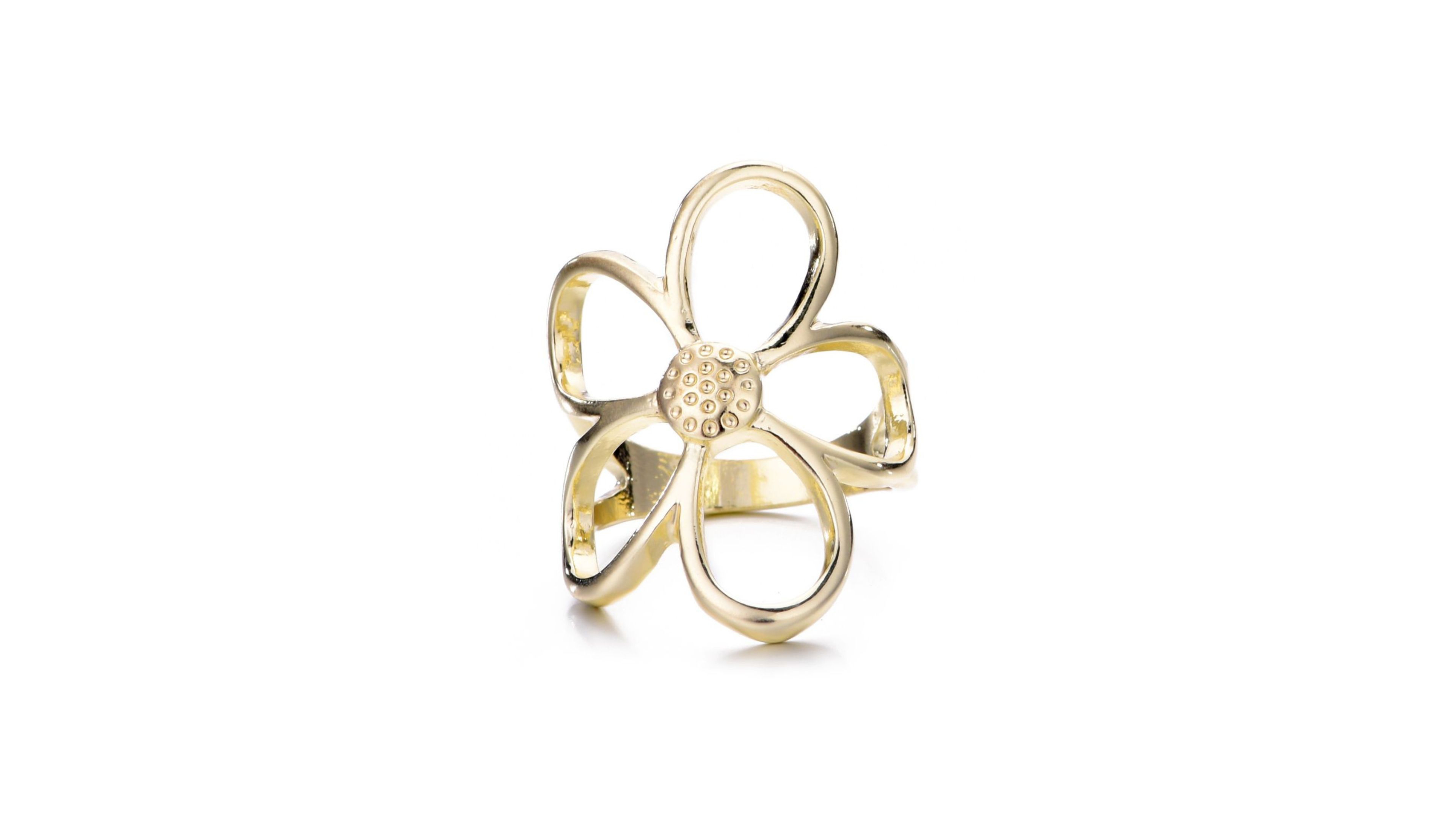 Adornia Gold Flower Outline Ring
