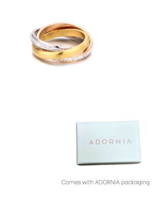 Tarnish Resistant CZ Two-Tone Rolling Eternity Band Ring