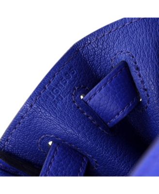 Kelly 28 Handbag Blue Togo with Palladium Hardware