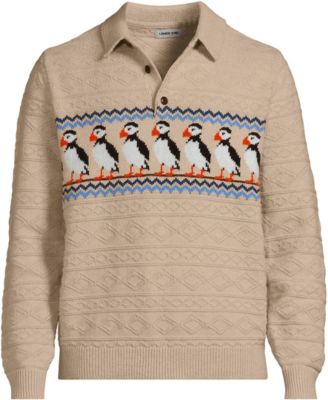 Men's Long Sleeve Cozy Cotton Blend Polo