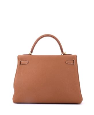 Kelly 32 Handbag Brown Togo with Gold Hardware