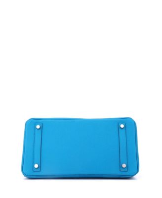 Birkin 30 Handbag Blue Togo with Palladium Hardware