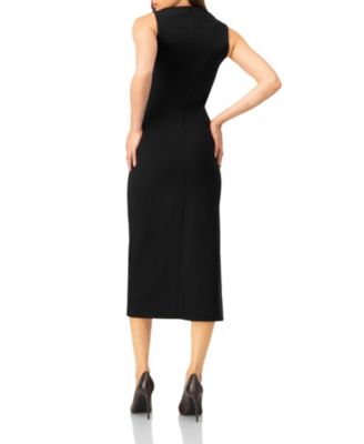 Women's Sleeveless Midi Dress with Side Slit