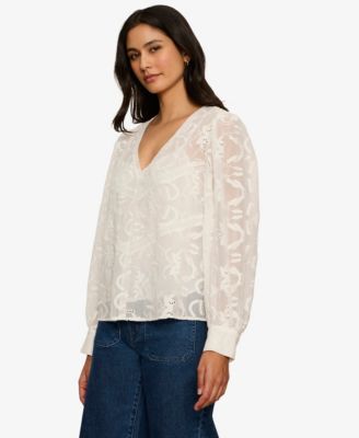 Women's Long-Sleeve Embroidered Blouse