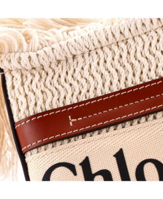 Small Woody Convertible Tote Fringe Canvas