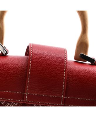 Mini Saigon Top Handle Bag Coated Canvas with Leather