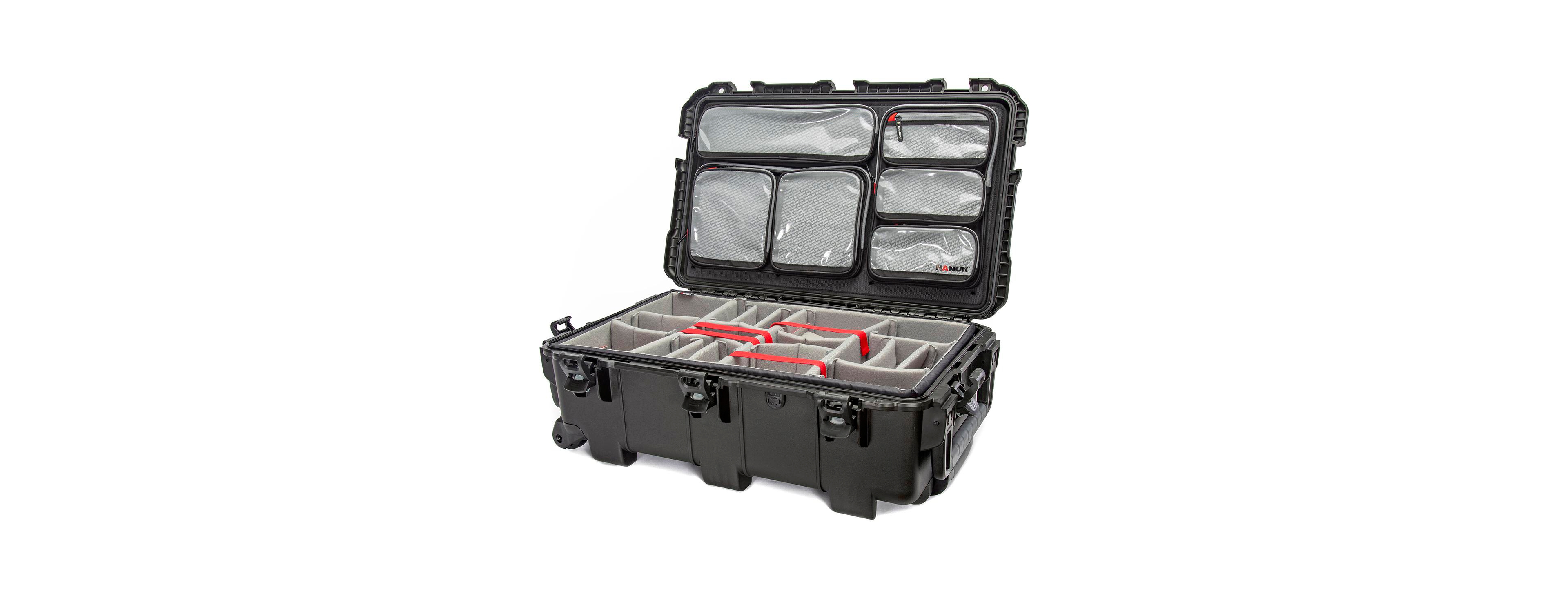 Nanuk 962 Wheeled Waterproof Hard Case with 6-Pocket Lid Organizer and Padded Divider