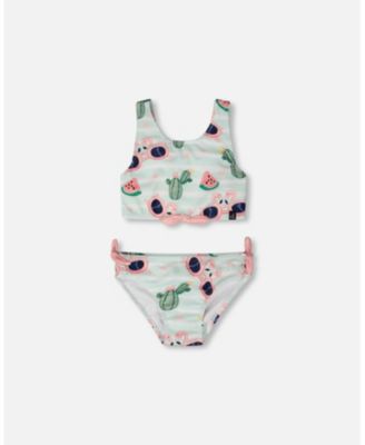 Girl Two-Piece Swimsuit Flamingo and Cactus Print - Child