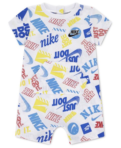 Комбинезон Nike Short-Sleeve Romper для мальчиков-малышей, цвет: Белый
