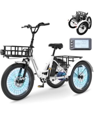 TK1 500W Folding Electric Tricycle for Adults, 20" x 3.0" Wheel