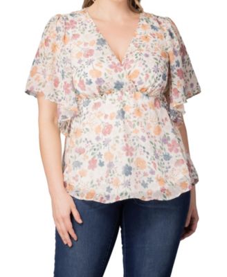 Plus Size Seaside Serenade Peplum Top