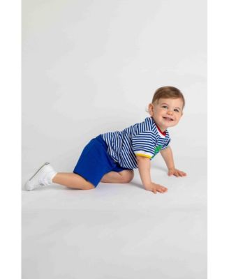 Toddler Boy Stripe Knit Tshirt With Lizard
