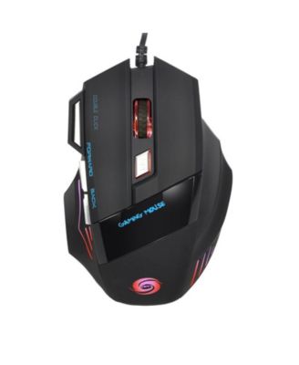 7-Button Wired Gaming Mouse: 5-Speed DPI (Up to 5500), Colorful Glow, for Gaming/Office, Easy-to-Use for Gamers/Professionals