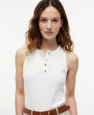 Women's Gold-Tone Button Tank Top