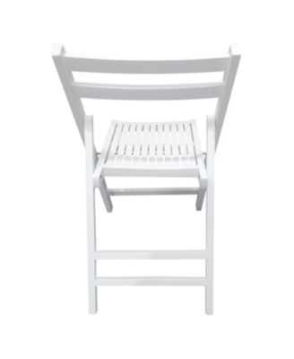 Folding Event Chairs, Set of 4, Slatted Wood