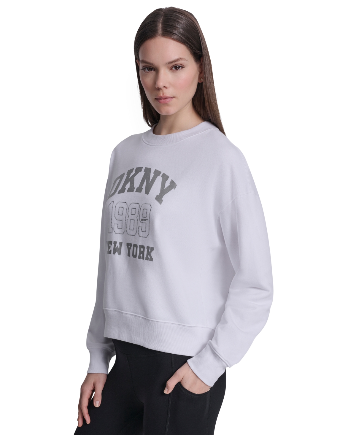 Dkny Sport Women's Crew Neck Pull-On Sweatshirt