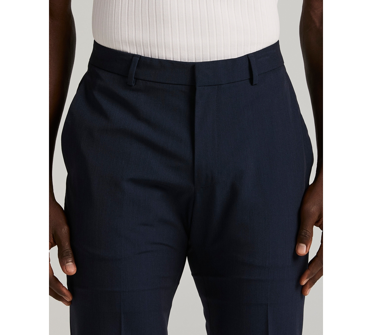 Perry Ellis Portfolio Men's Slim-Fit Flat Front Dress Pants