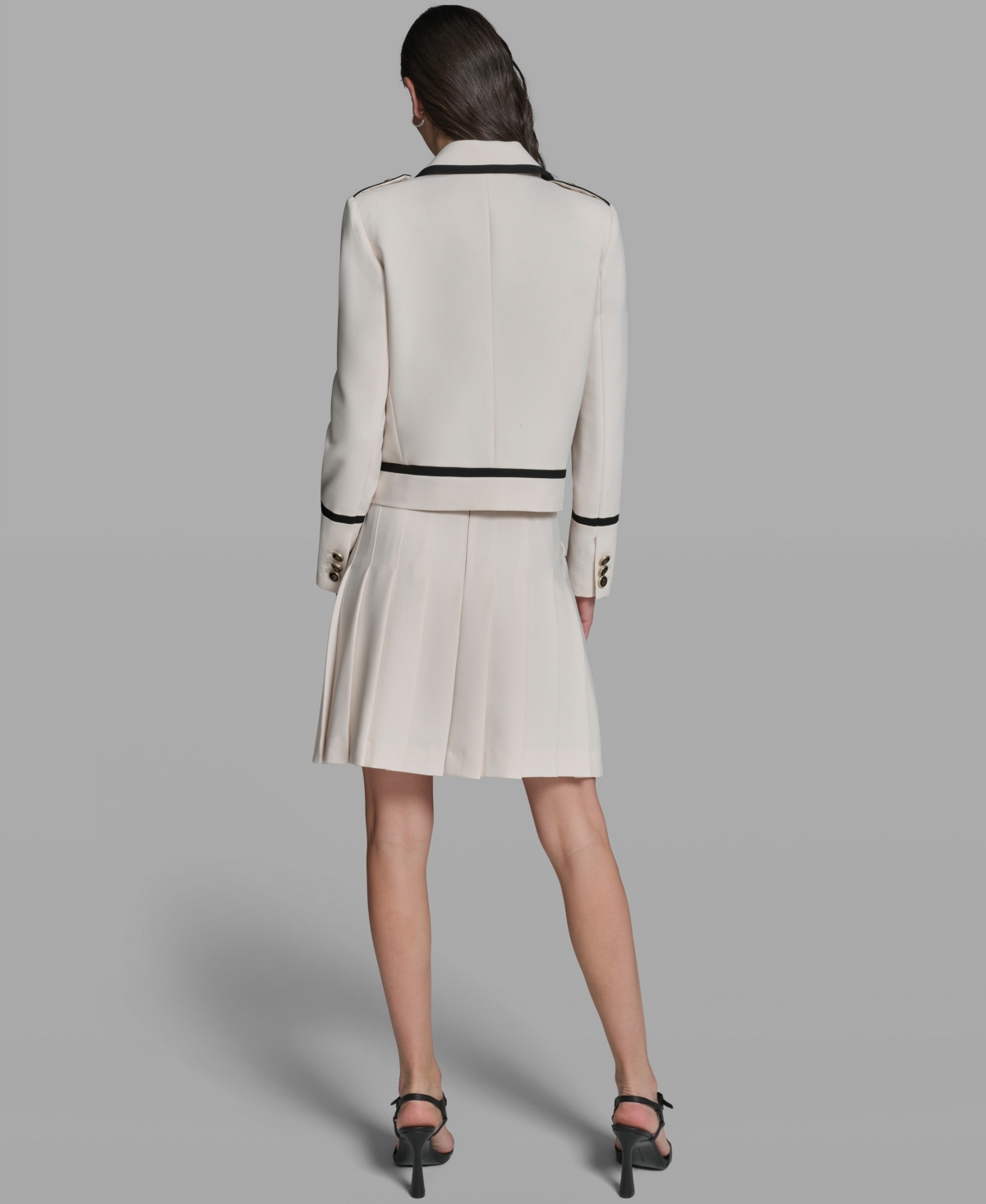 Karl Lagerfeld Paris Women's Notch Lapel Cropped Jacket