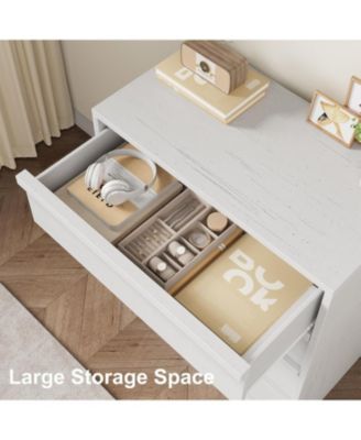 gaomon White 4 Drawer Wooden Dresser, 39" Tall Modern Chest of Drawers for Bedroom or Living Room
