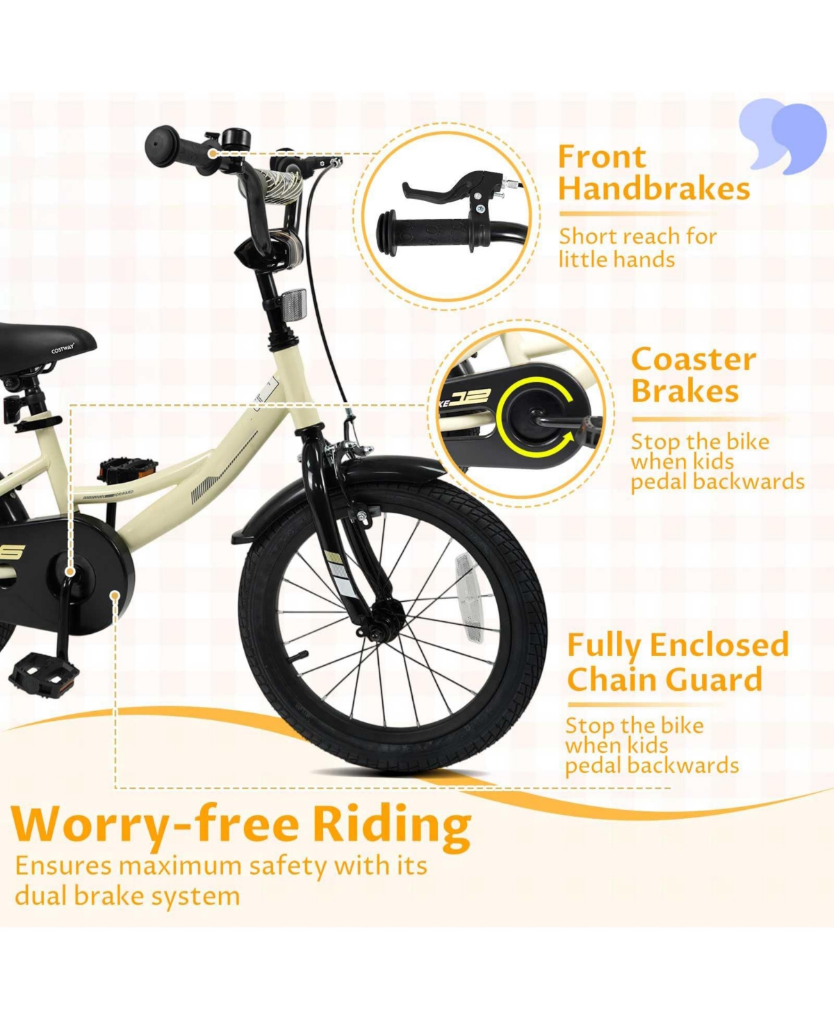 Mecale Kids Bike Sport Bicycle with Removable Training Wheels