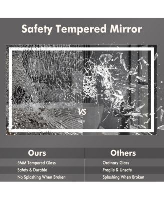 60X36 LED Bathroom Vanity Mirror with Dimmable Dual Front & Back Lights,  Memory Settings, Shatterproof Tempered Glass