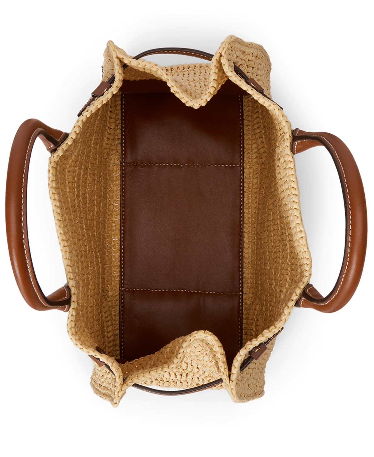Lauren Ralph Lauren Woven Straw Medium Devyn Tote Bag